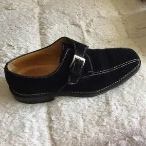 Renzo Favero Handcrafted Suede Leather Slip-on Dress Shoe with Buckle Black Renzo Favero | Shoes | Renzo Favero Handcrafted Suede  main image 2